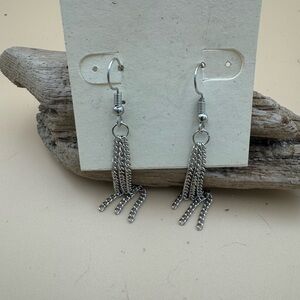 Silver Tassel Chain Dangle Earrings - Women Jewelry  79